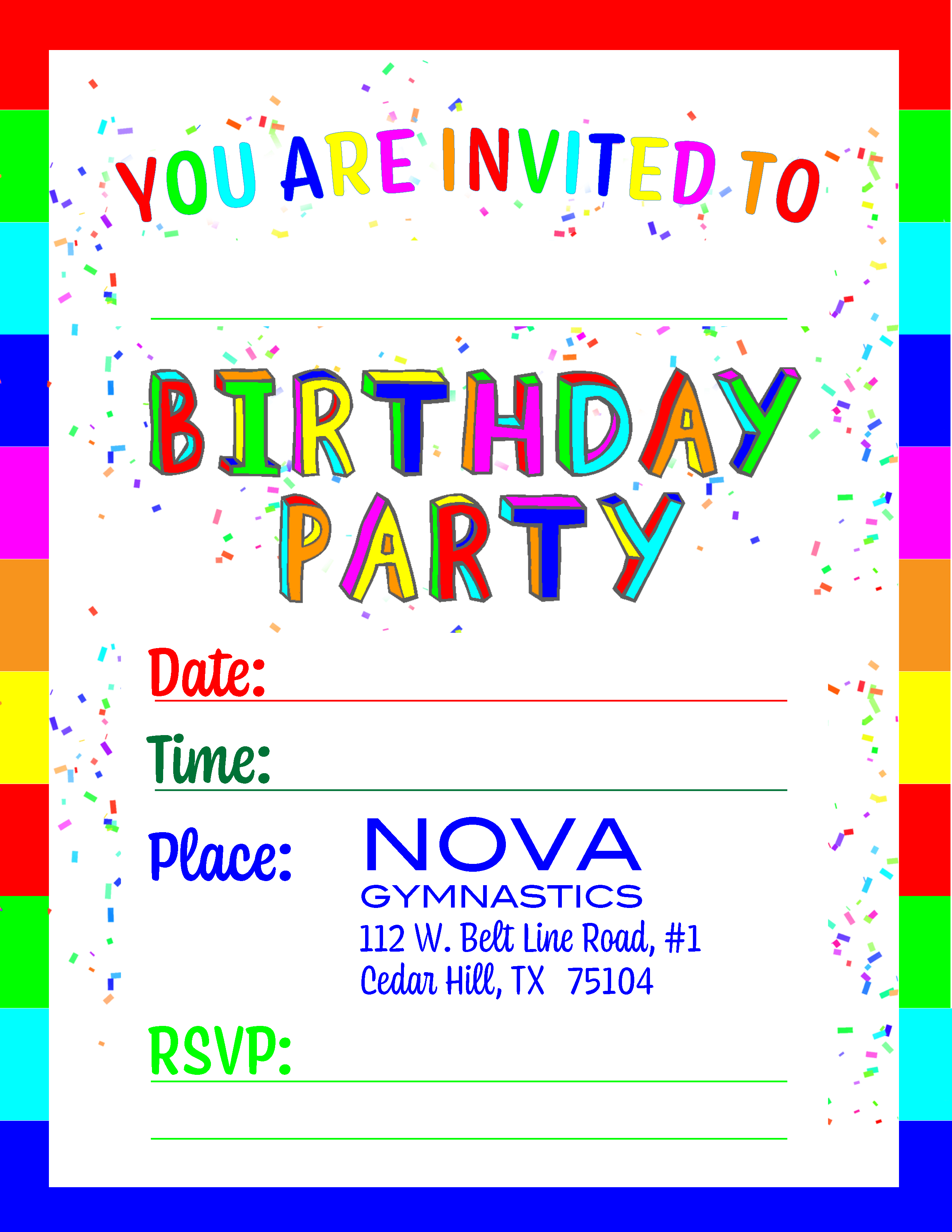 8x11 Printable Invitation